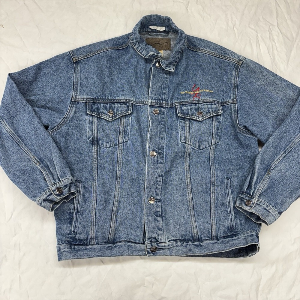 Vintage  Y2K Adult Young and the Restless Denim‎ Jean Promo Jacket Bomber Large